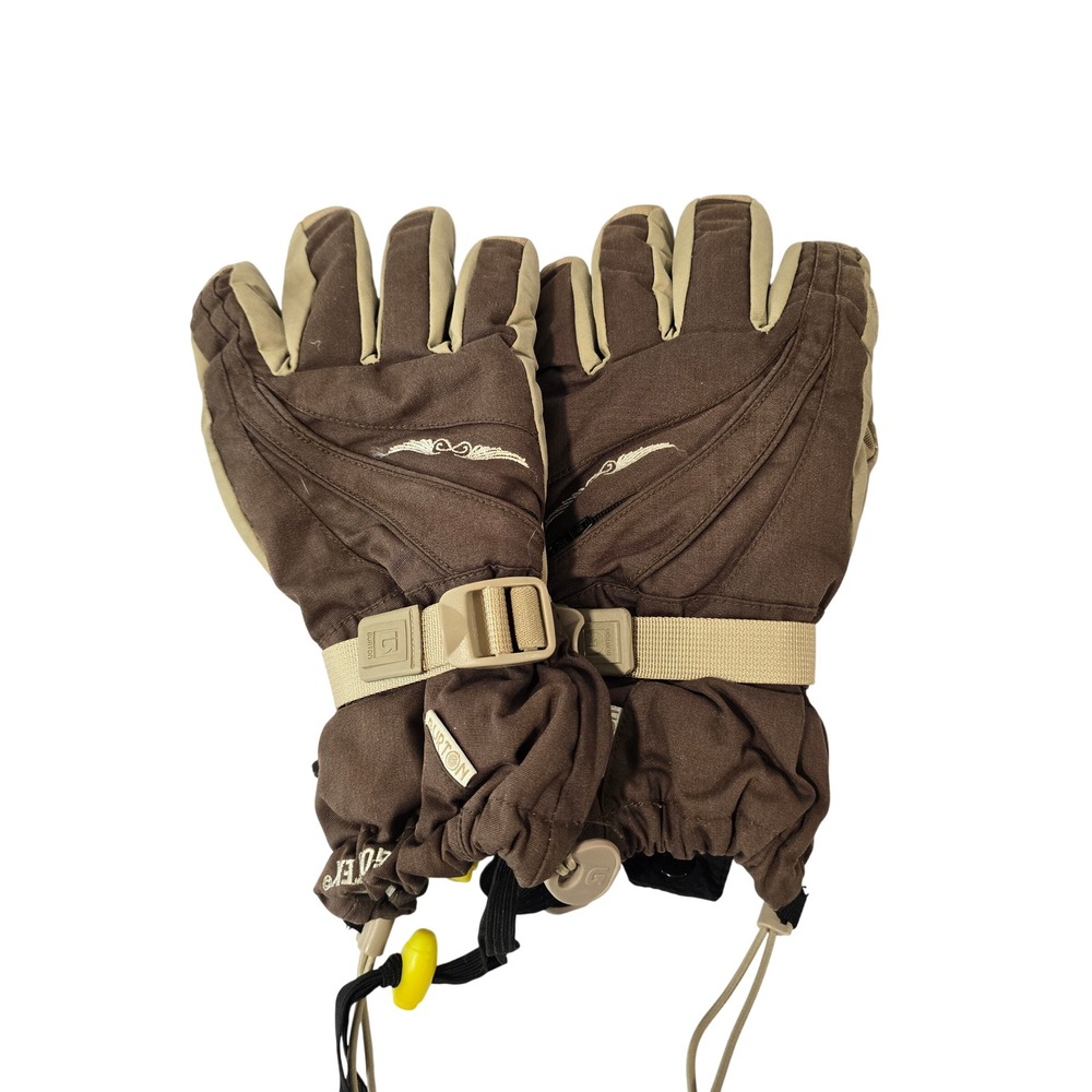 Burton Gore-Tex Gloves Women Small Brown Tan Snowboard Ski Technical Gear